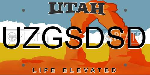UZGSDSD Utah License Plate