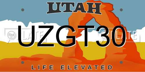 UZGT30 Utah License Plate