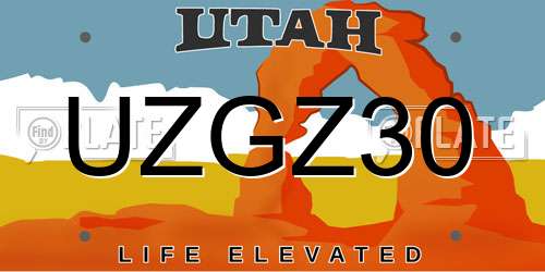 UZGZ30 Utah License Plate