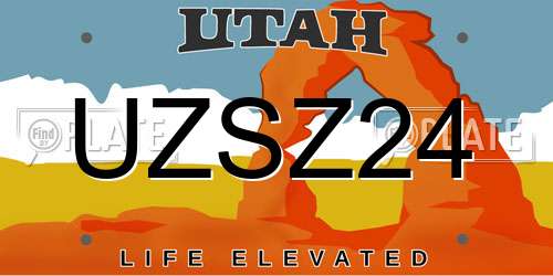 UZSZ24 Utah License Plate