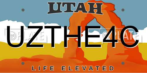 UZTHE4C Utah License Plate