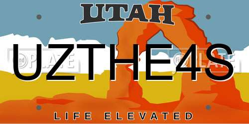 UZTHE4S Utah License Plate