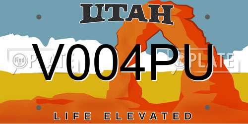 V004PU Utah License Plate