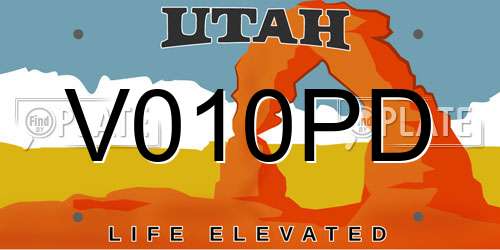 V010PD Utah License Plate