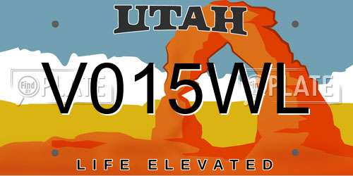V015WL Utah License Plate