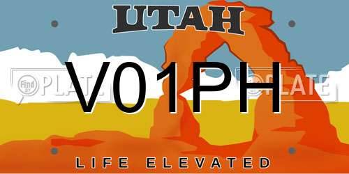 V01PH Utah License Plate