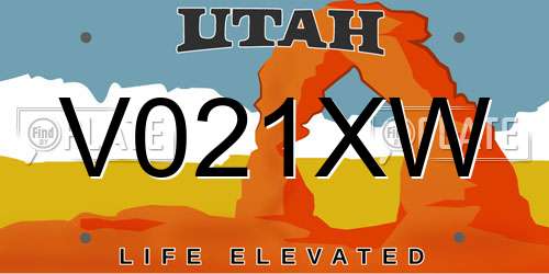 V021XW Utah License Plate