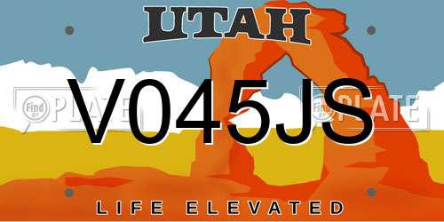 V045JS Utah License Plate