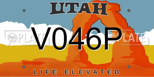V046P Utah License Plate