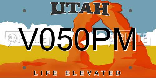 V050PM Utah License Plate