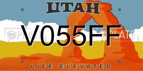V055FF Utah License Plate