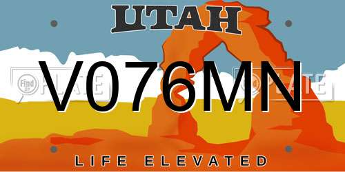 V076MN Utah License Plate