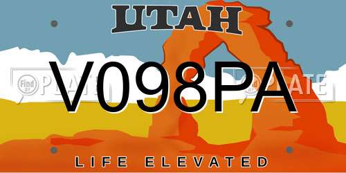 V098PA Utah License Plate
