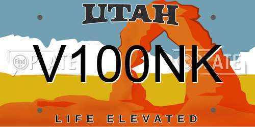 V100NK Utah License Plate