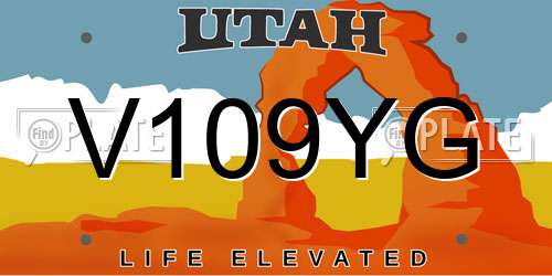 V109YG Utah License Plate