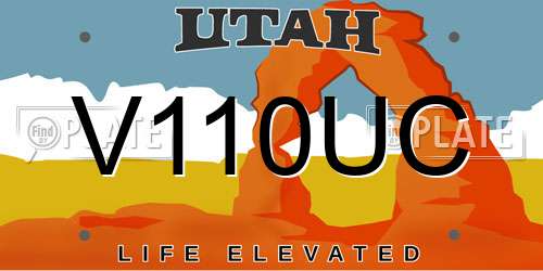V110UC Utah License Plate