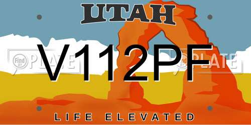 V112PF Utah License Plate