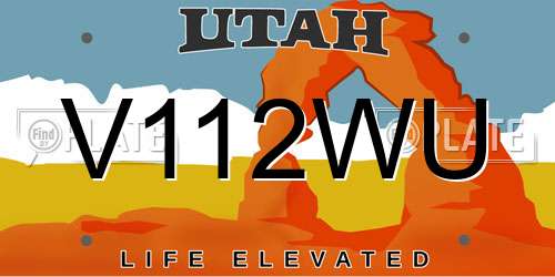 V112WU Utah License Plate