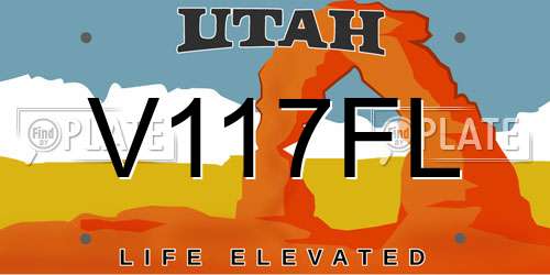V117FL Utah License Plate