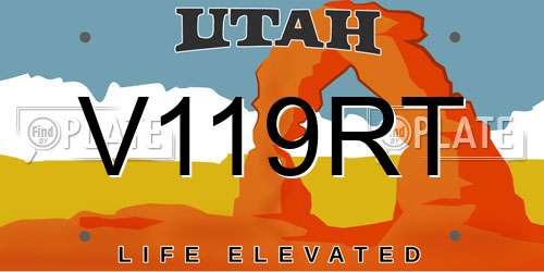V119RT Utah License Plate