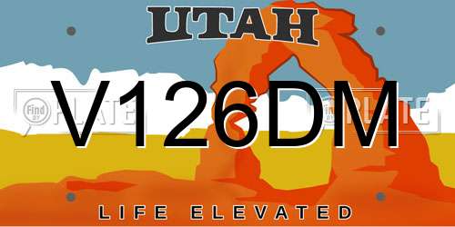 V126DM Utah License Plate