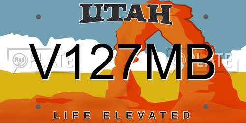 V127MB Utah License Plate