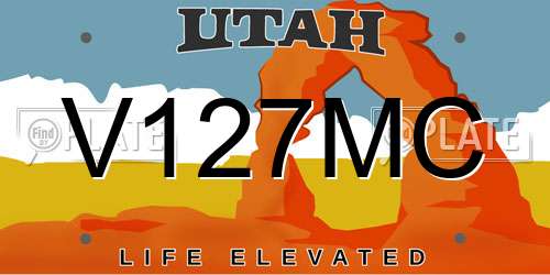 V127MC Utah License Plate