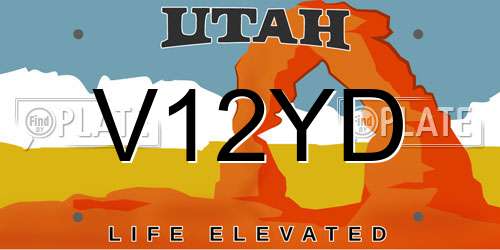 V12YD Utah License Plate