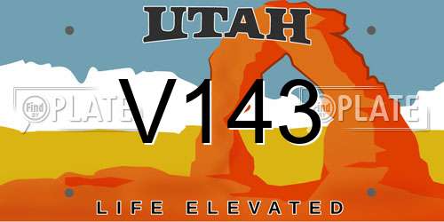 V143 Utah License Plate