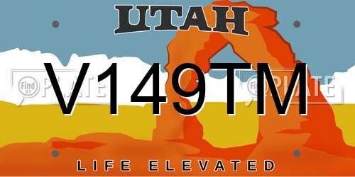 V149TM Utah License Plate