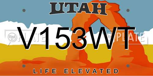V153WT Utah License Plate