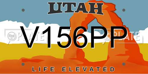 V156PP Utah License Plate
