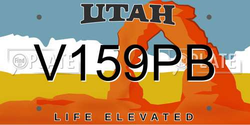 V159PB Utah License Plate