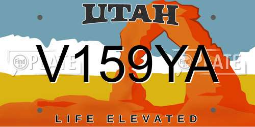 V159YA Utah License Plate