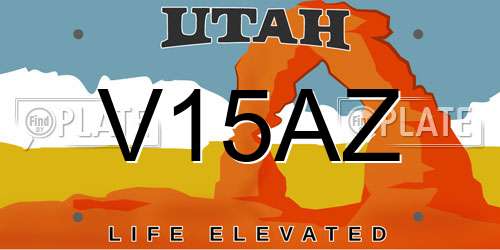 V15AZ Utah License Plate