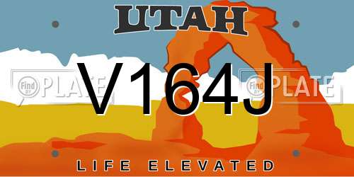 V164J Utah License Plate