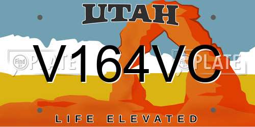 V164VC Utah License Plate