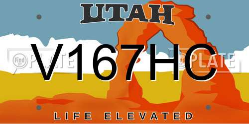 V167HC Utah License Plate