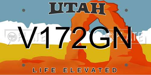 V172GN Utah License Plate
