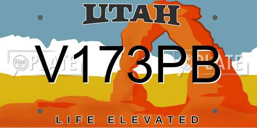 V173PB Utah License Plate