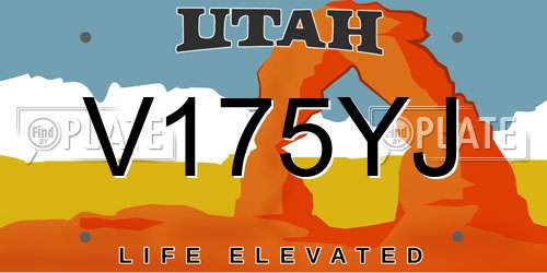 V175YJ Utah License Plate