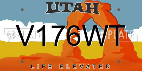 V176WT Utah License Plate