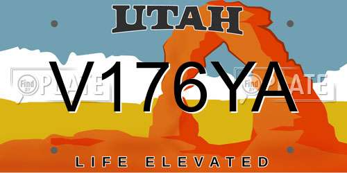V176YA Utah License Plate