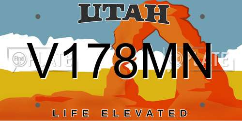 V178MN Utah License Plate
