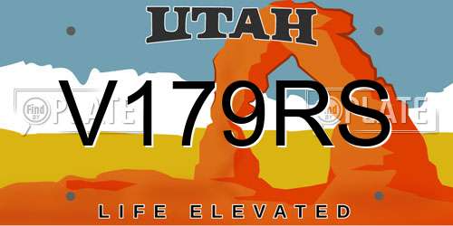 V179RS Utah License Plate