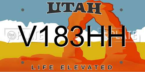 V183HH Utah License Plate