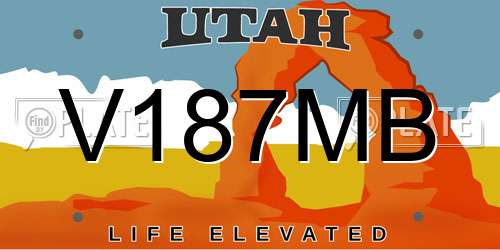 V187MB Utah License Plate