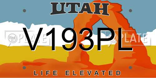V193PL Utah License Plate