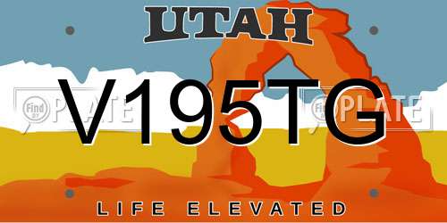 V195TG Utah License Plate