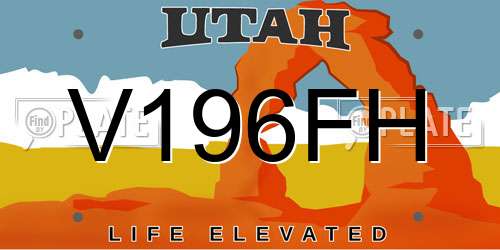 V196FH Utah License Plate